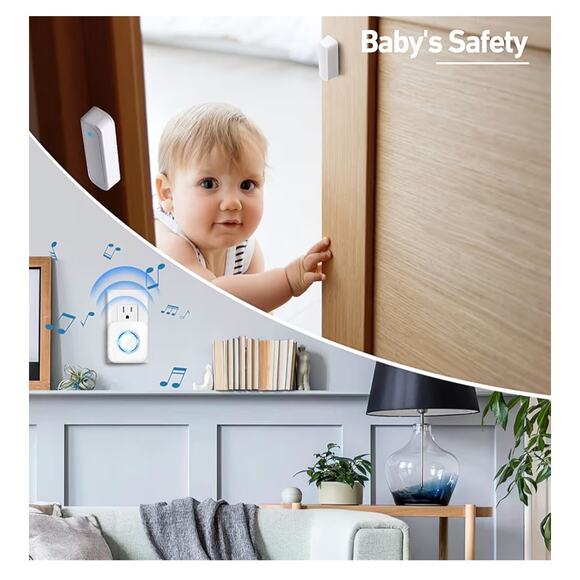 Wireless Door Chime Alarm 2R/2S 600ft Range 58 Chimes NIB Open Box - Picture 7 of 11